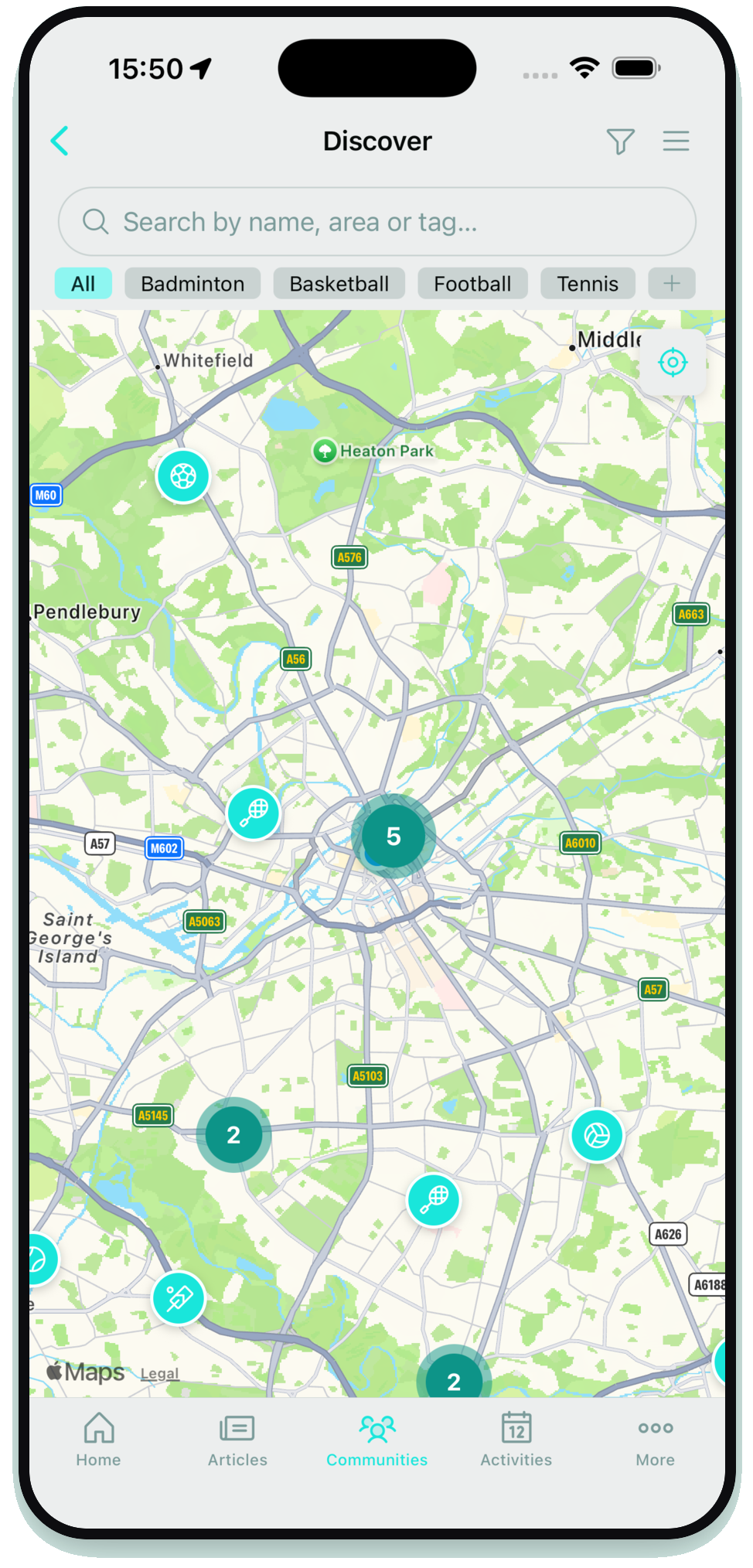 Discover sports communities and games near you on Sport Loop