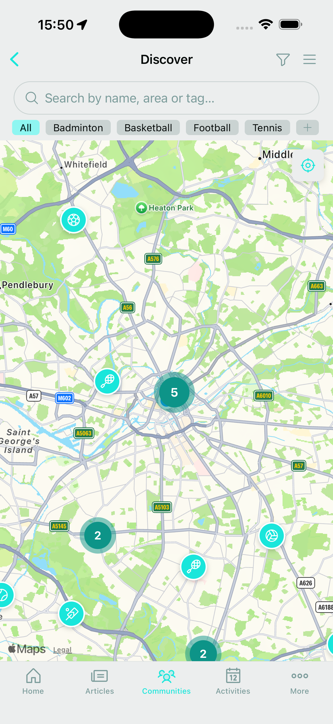 Discover games near you on the map